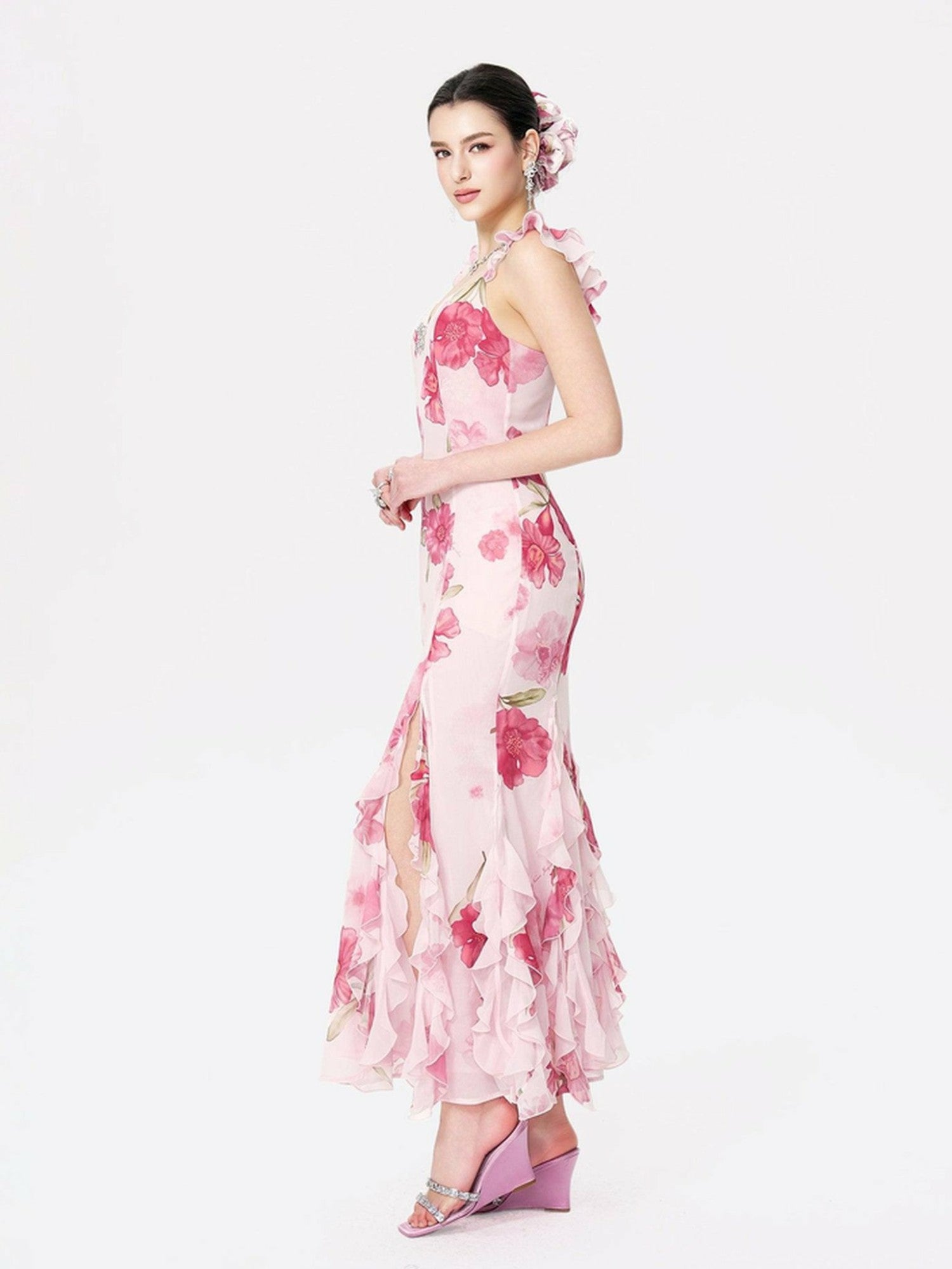 Cera Dress: Pink Maxi Dress for Garden Wedding Guest | Nana Jacqueline