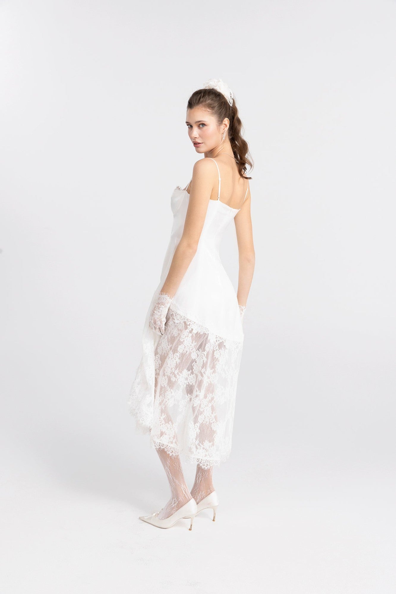 Mirabelle Satin Maxi Dress: White Maxi Dress for Bridal Shower | Nana Jacqueline