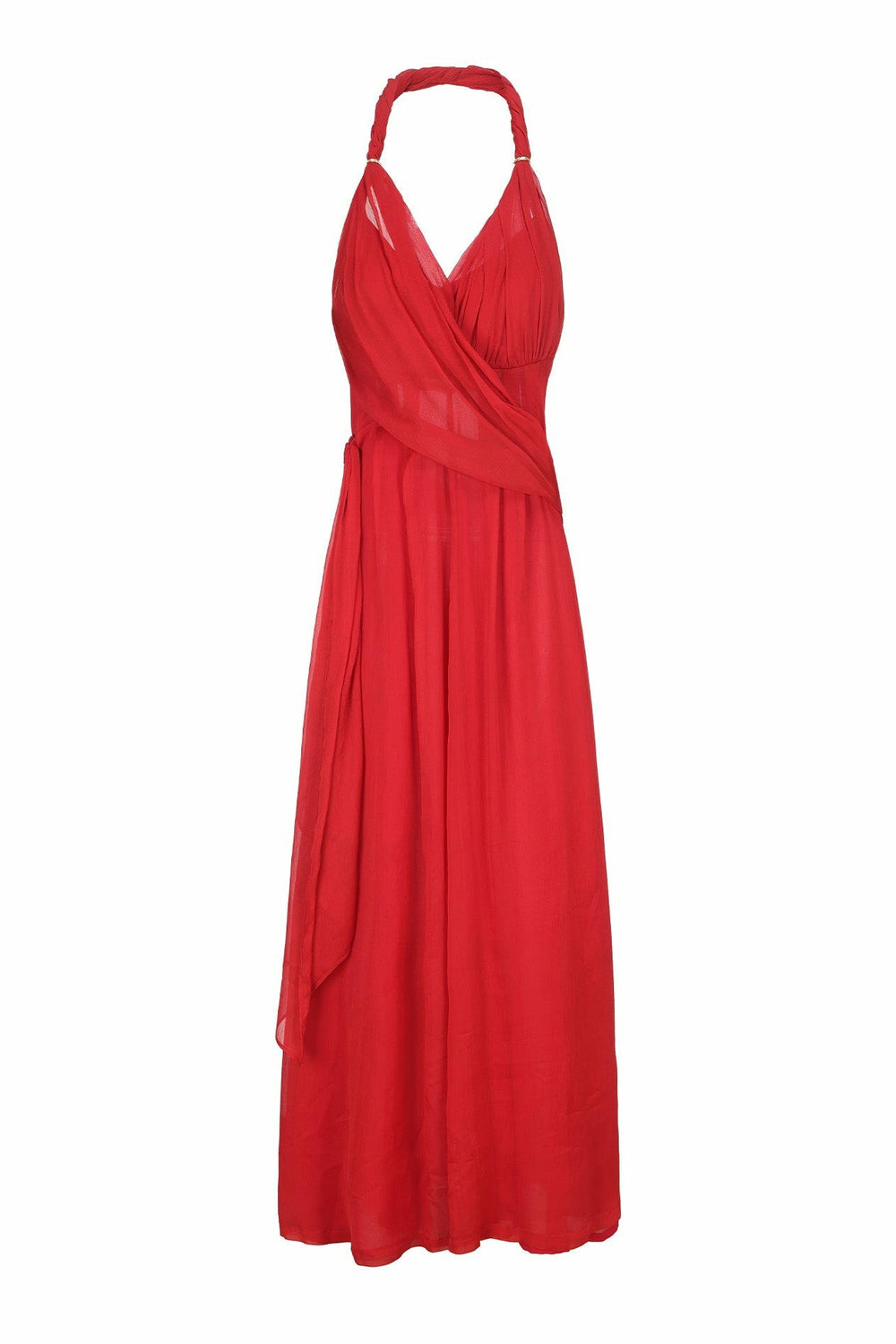 Amber Chiffon Dress: Red Maxi Dress for Formal Wedding Guest | Nana Jacqueline