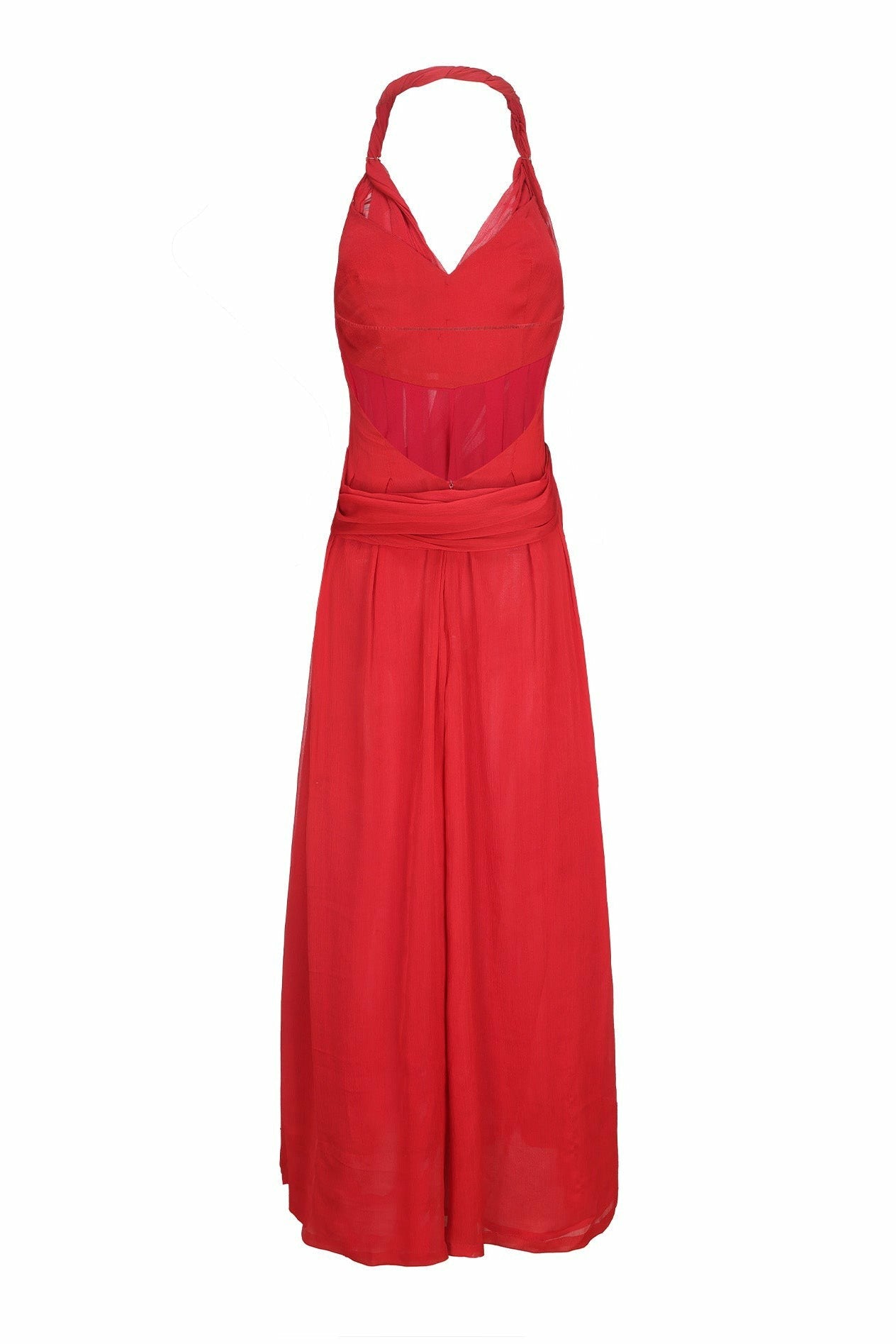 Amber Chiffon Dress: Red Maxi Dress for Formal Wedding Guest | Nana Jacqueline