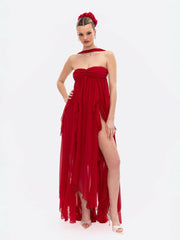 Mariah Dress: Red Maxi Dress for Formal Wedding Guest | Nana Jacqueline