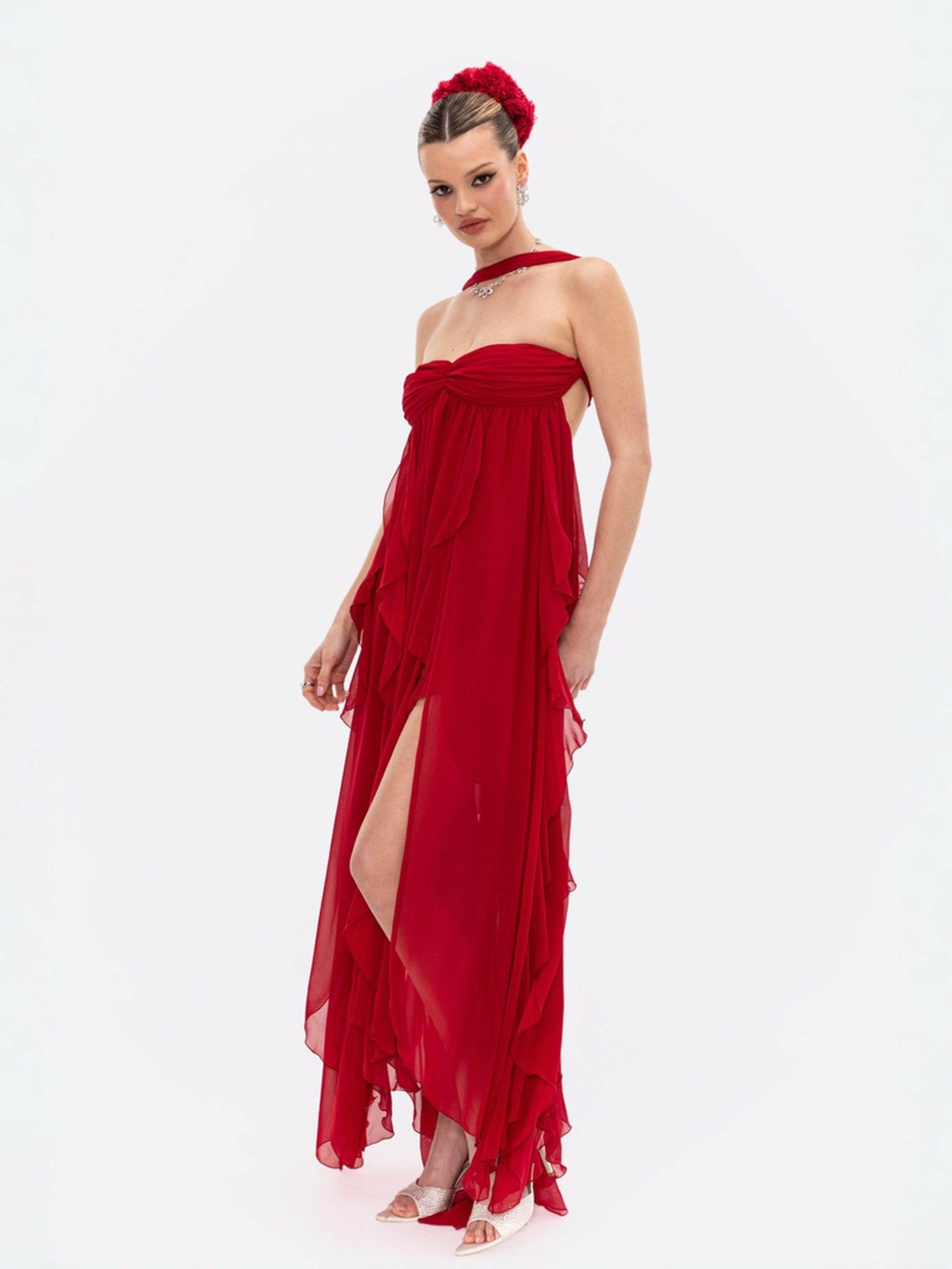 Mariah Dress: Red Maxi Dress for Formal Wedding Guest | Nana Jacqueline