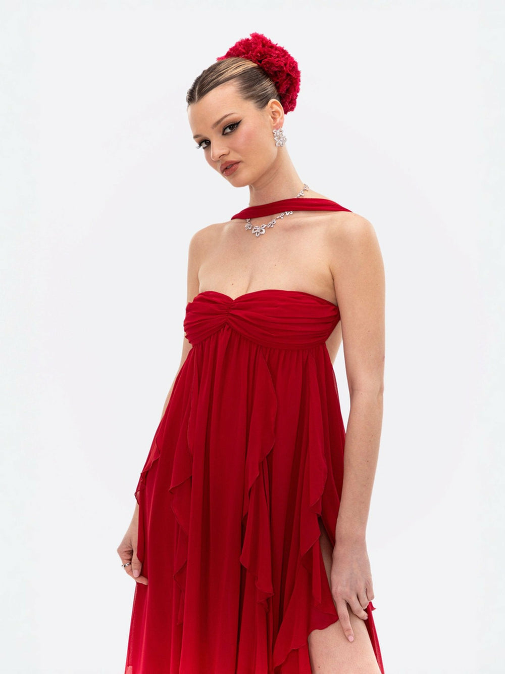 Mariah Dress: Red Maxi Dress for Formal Wedding Guest | Nana Jacqueline