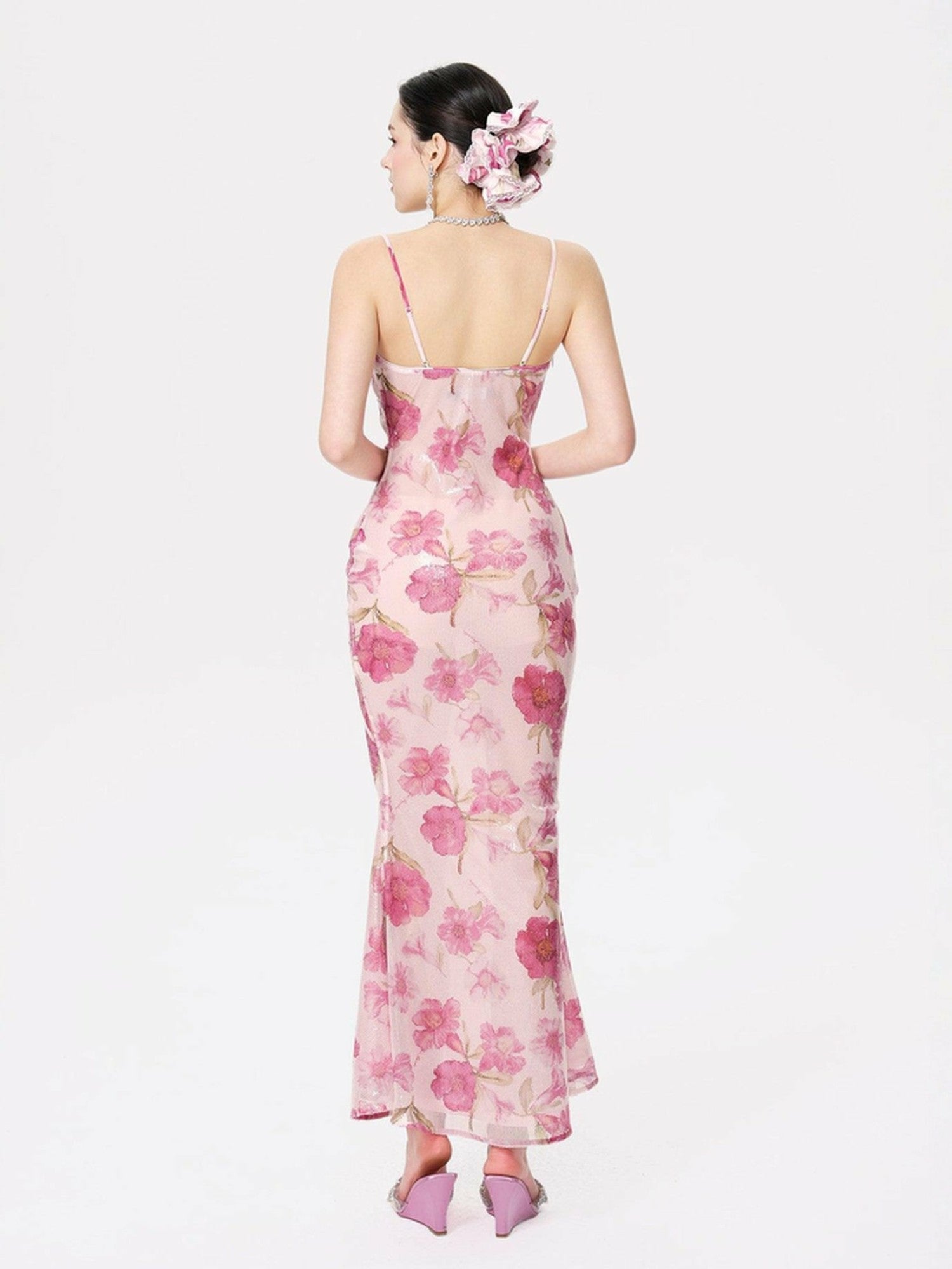 Esmeralda Dress: Pink Maxi Dress for Garden Wedding Guest | Nana Jacqueline