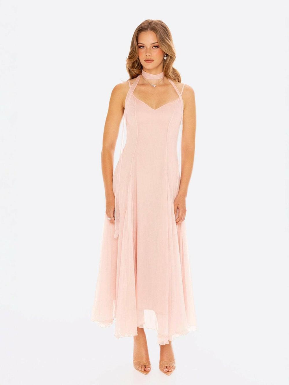 Irena Dress: Pink Maxi Dress for Garden Wedding Guest | Nana Jacqueline