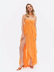 Mariah Dress: Orange Maxi Dress for Destination Wedding | Nana Jacqueline