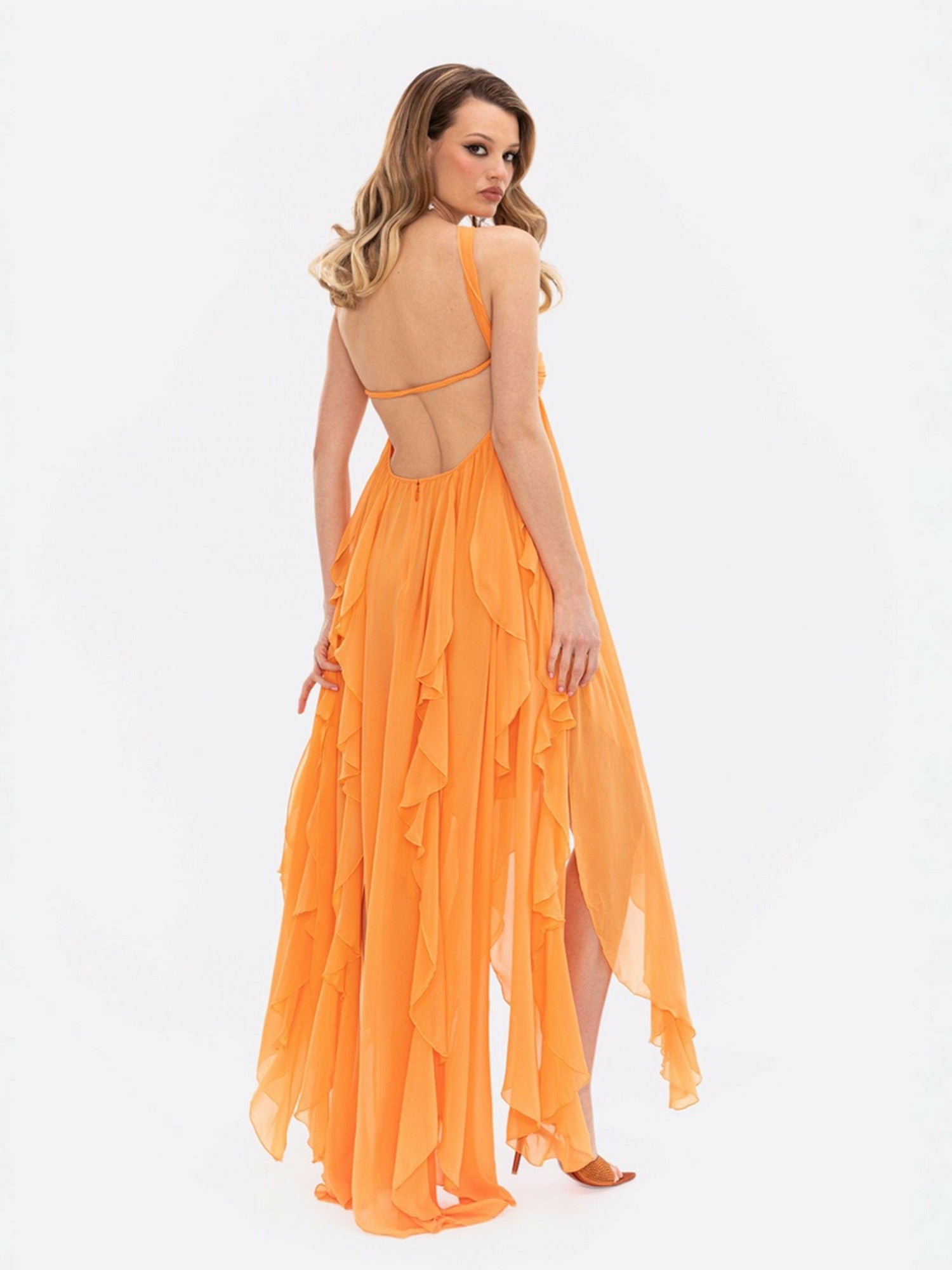 Mariah Dress: Orange Maxi Dress for Destination Wedding | Nana Jacqueline