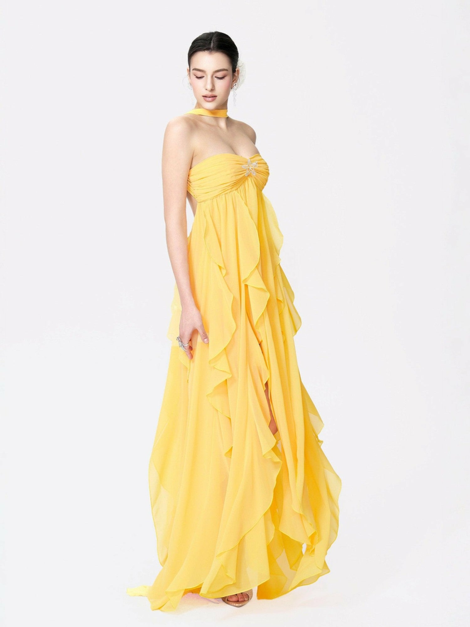 Mariah Dress: Yellow Maxi Dress for Destination Wedding | Nana Jacqueline