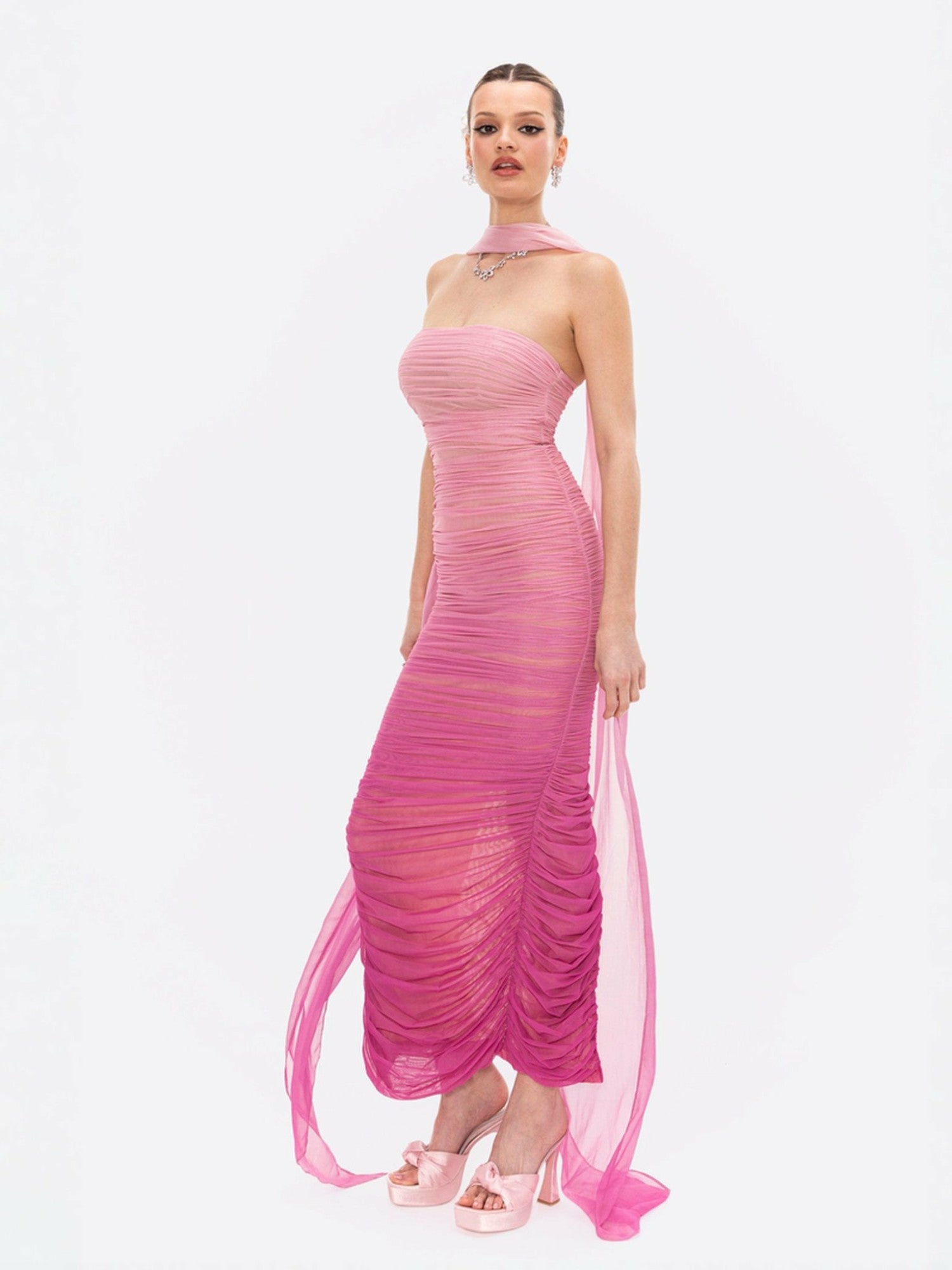 Juliet Dress: Pink Midi Dress for Cocktail Party | Nana Jacqueline