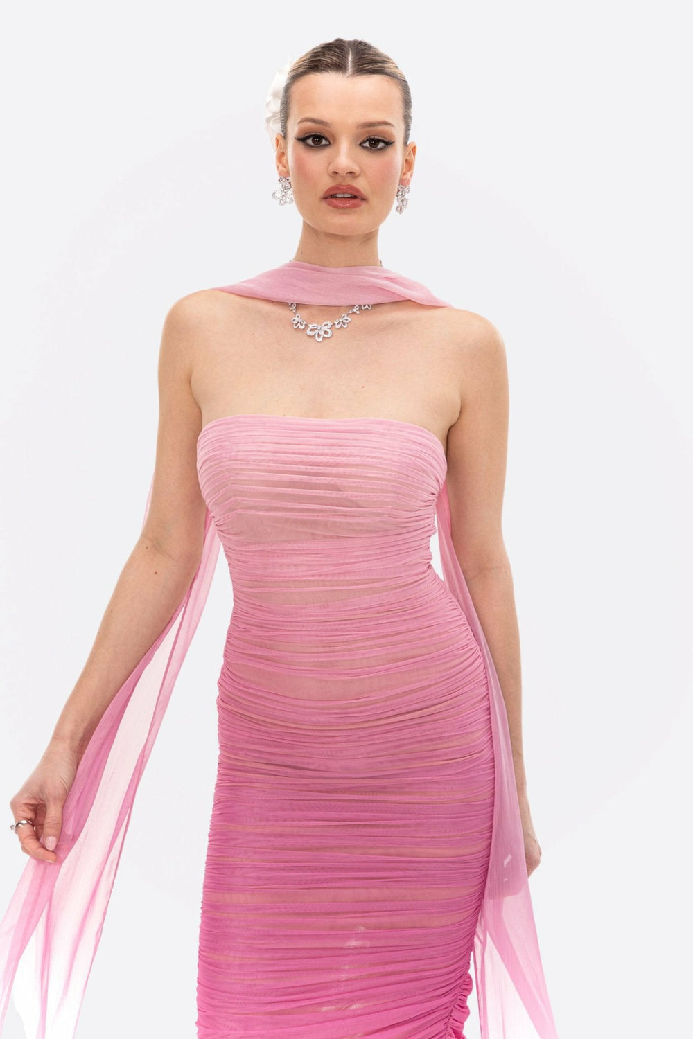Juliet Dress: Pink Midi Dress for Cocktail Party | Nana Jacqueline