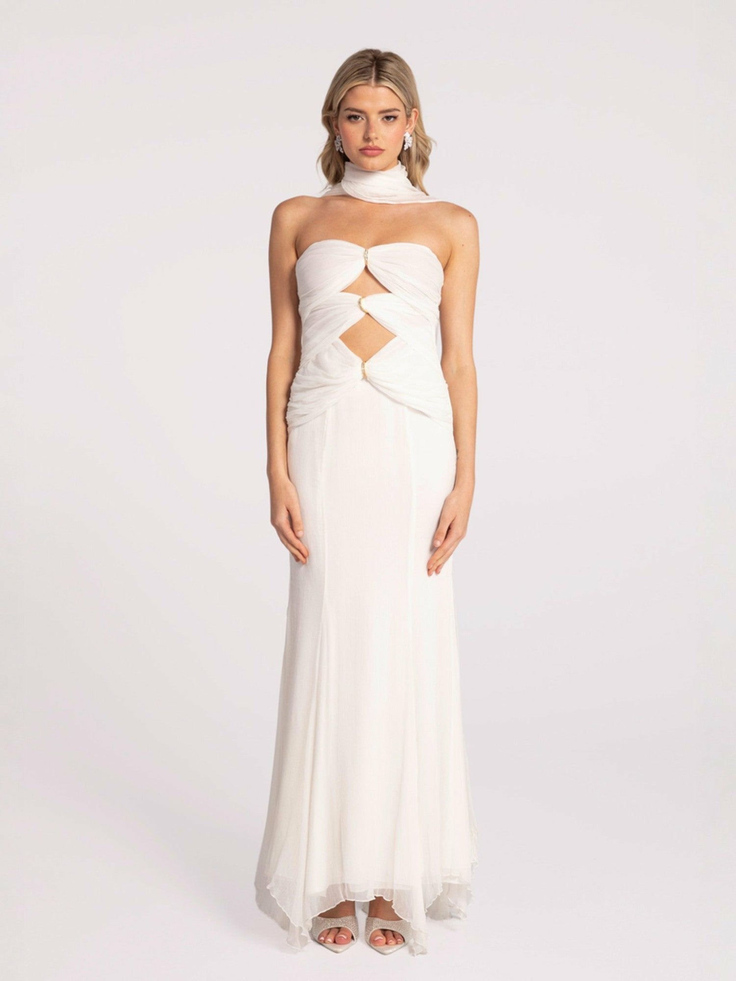 Cassandra Dress: White Maxi Dress for Rehearsal Dinner | Nana Jacqueline