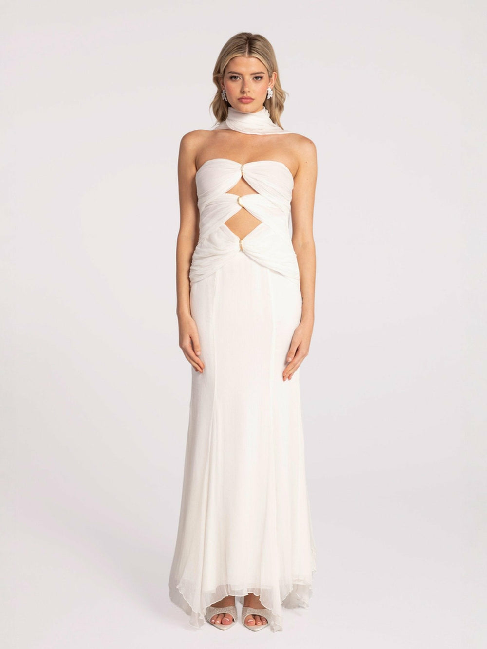 Cassandra Dress: White Maxi Dress for Rehearsal Dinner | Nana Jacqueline