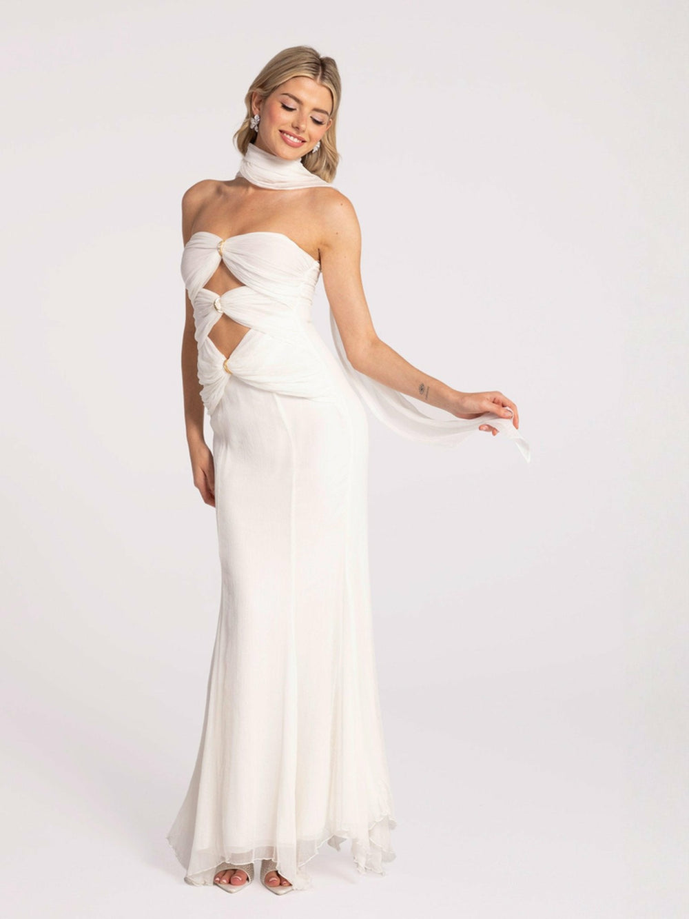 Cassandra Dress: White Maxi Dress for Rehearsal Dinner | Nana Jacqueline