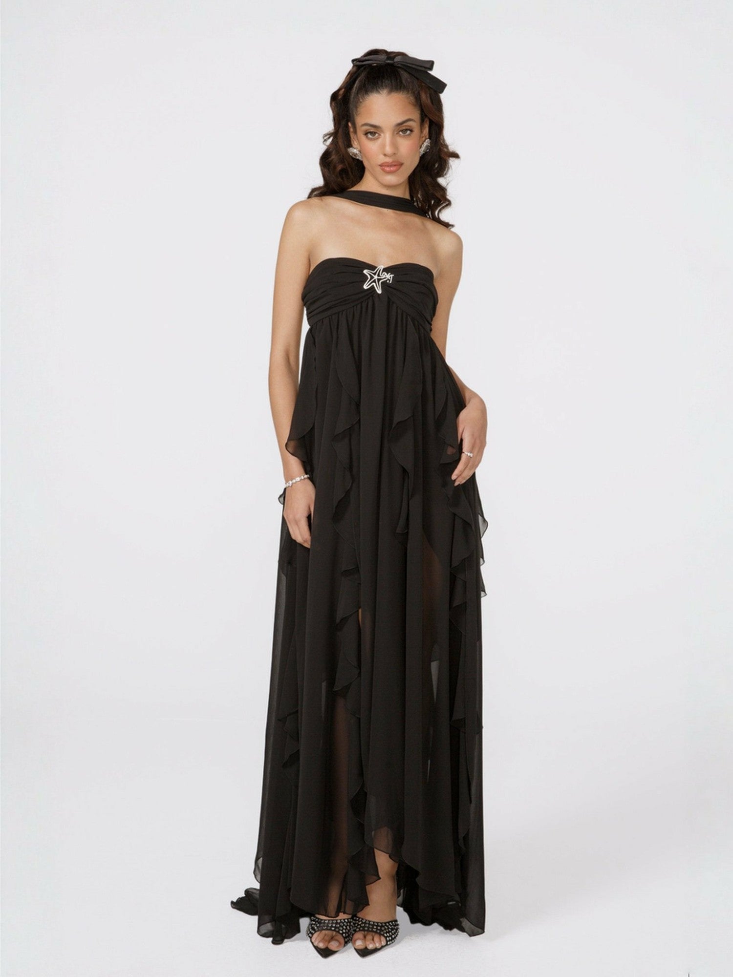 Mariah Dress: Black Maxi Dress for Formal Wedding Guest | Nana Jacqueline