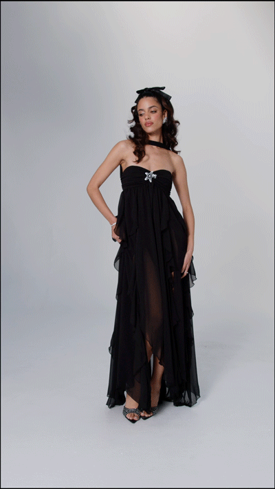 Mariah Dress: Black Maxi Dress for Formal Wedding Guest | Nana Jacqueline