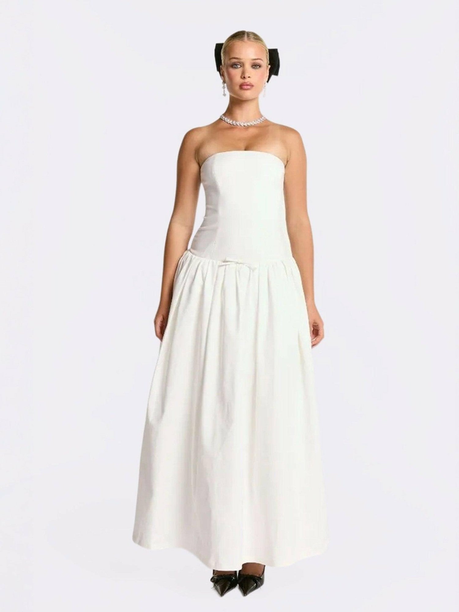 Brittany Dress: White Maxi Dress for Bridal Shower | Nana Jacqueline