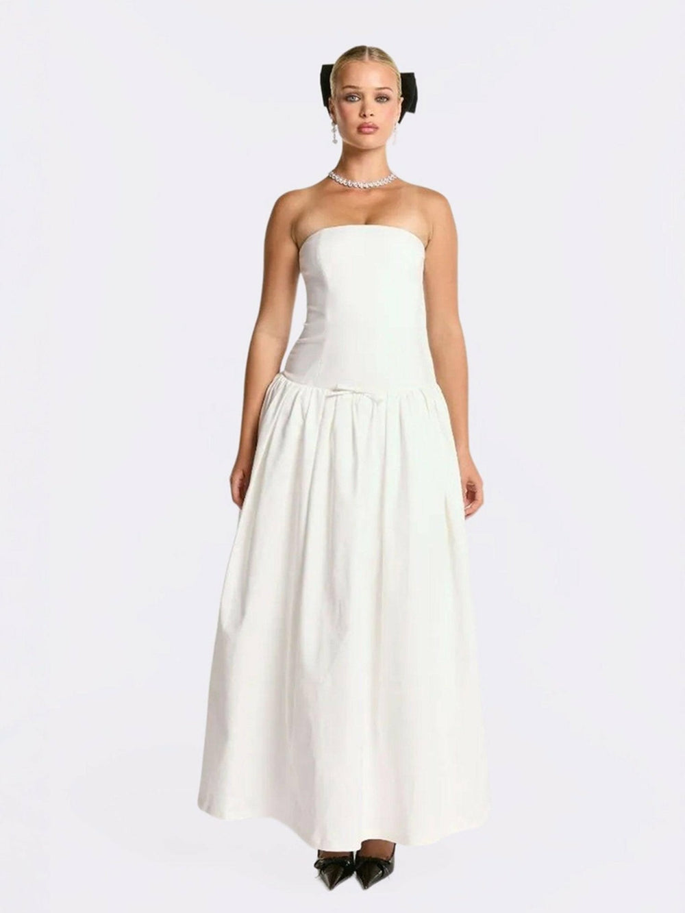 Brittany Dress: White Maxi Dress for Bridal Shower | Nana Jacqueline
