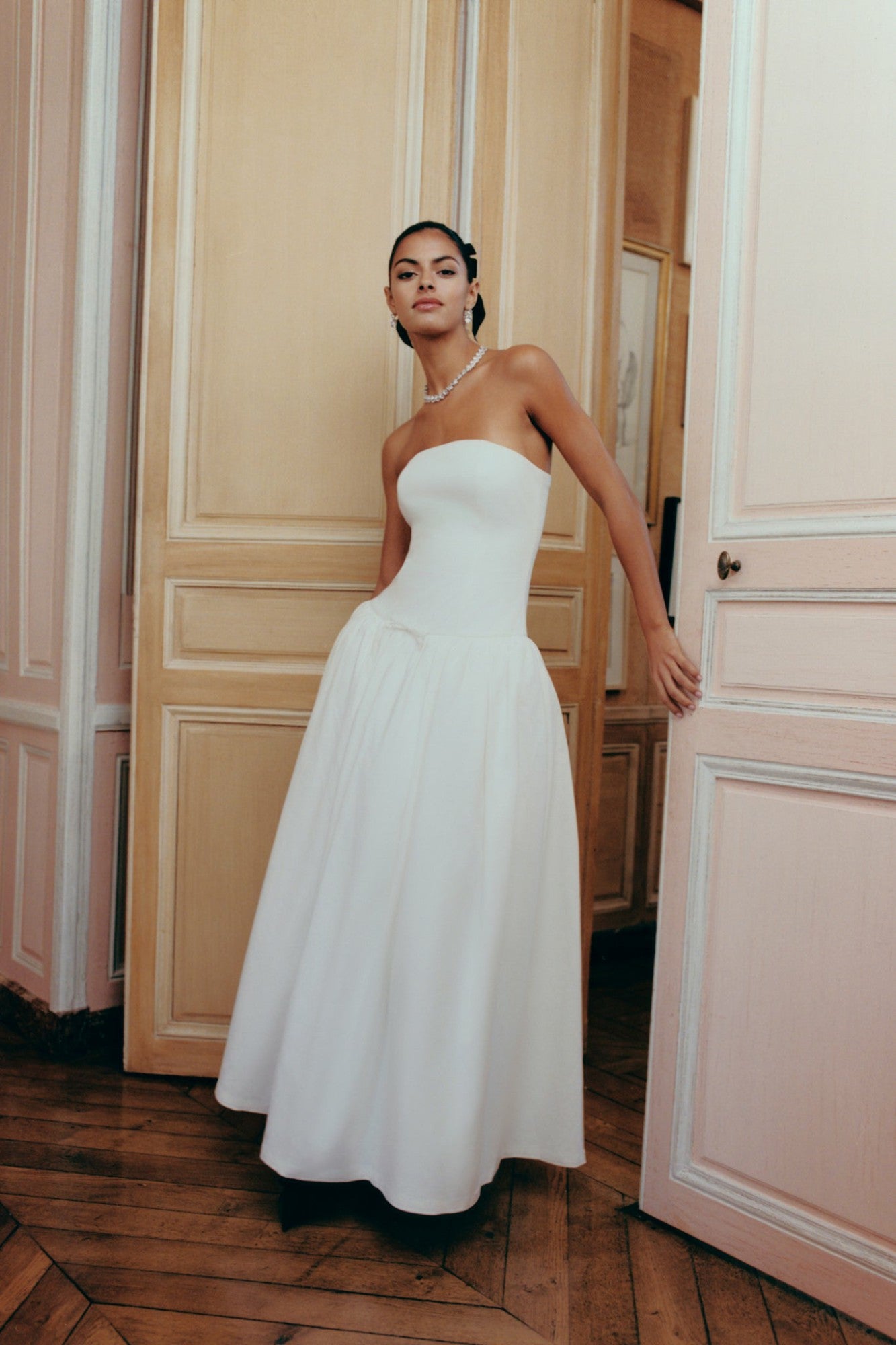 Brittany Dress: White Maxi Dress for Bridal Shower | Nana Jacqueline