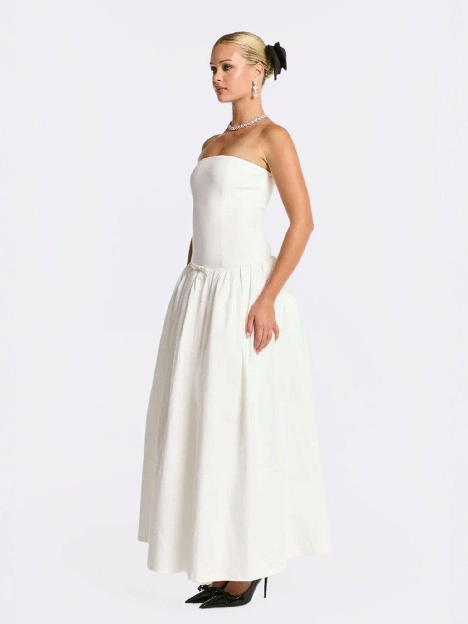 Brittany Dress: White Maxi Dress for Bridal Shower | Nana Jacqueline