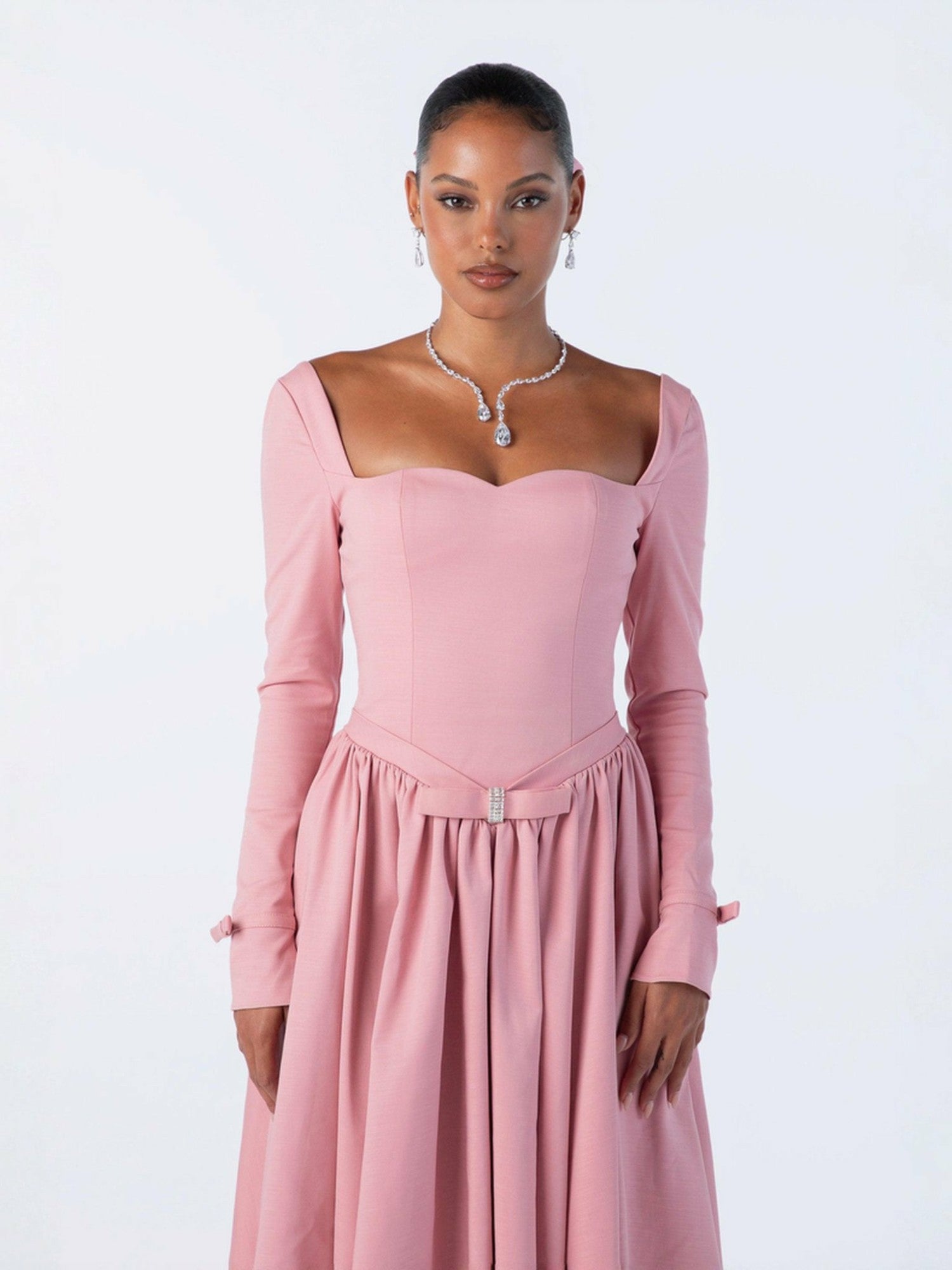 Bernadette Dress: Pink Midi Dress for Garden Party | Nana Jacqueline