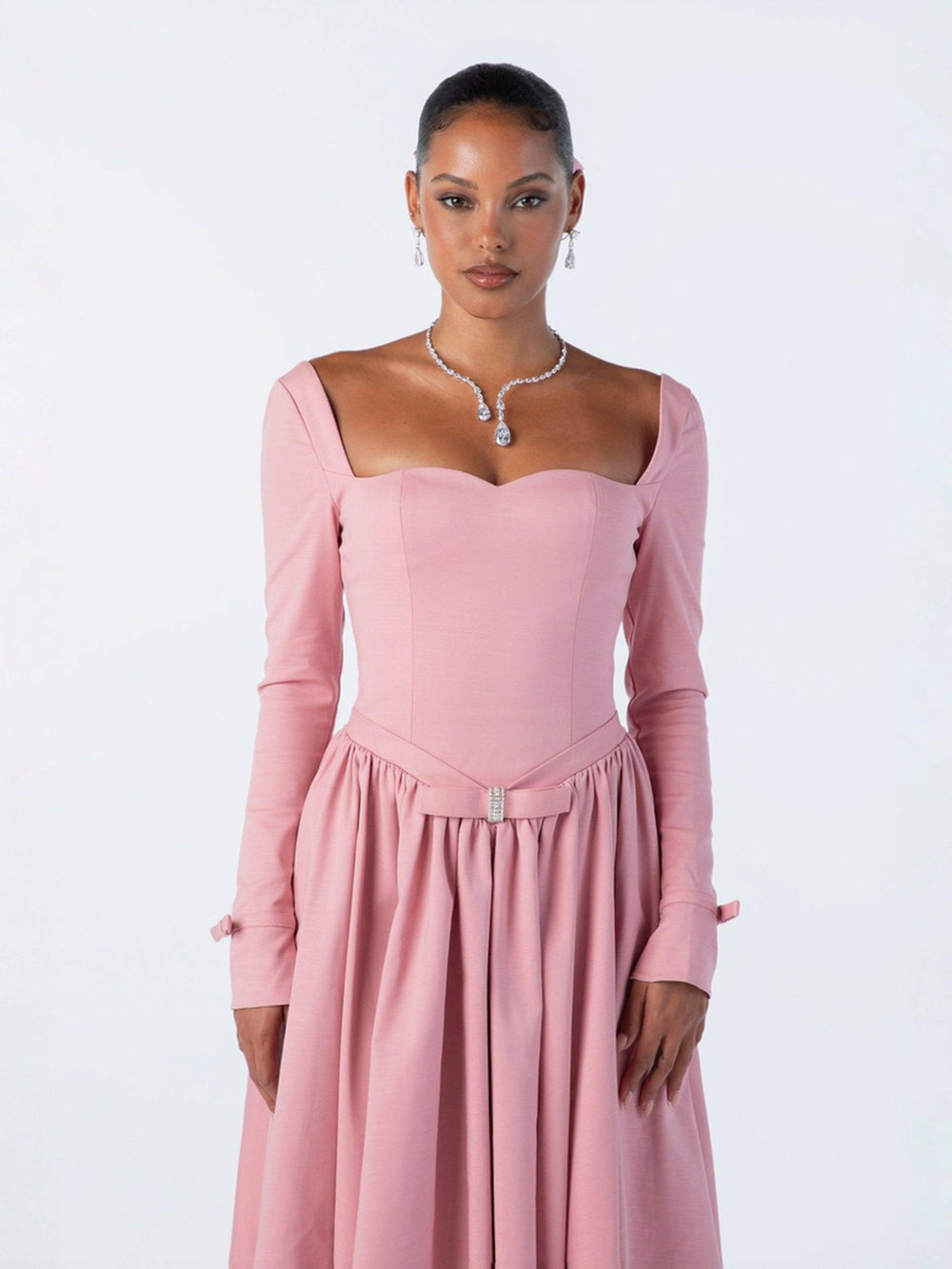 Bernadette Dress: Pink Midi Dress for Garden Party | Nana Jacqueline
