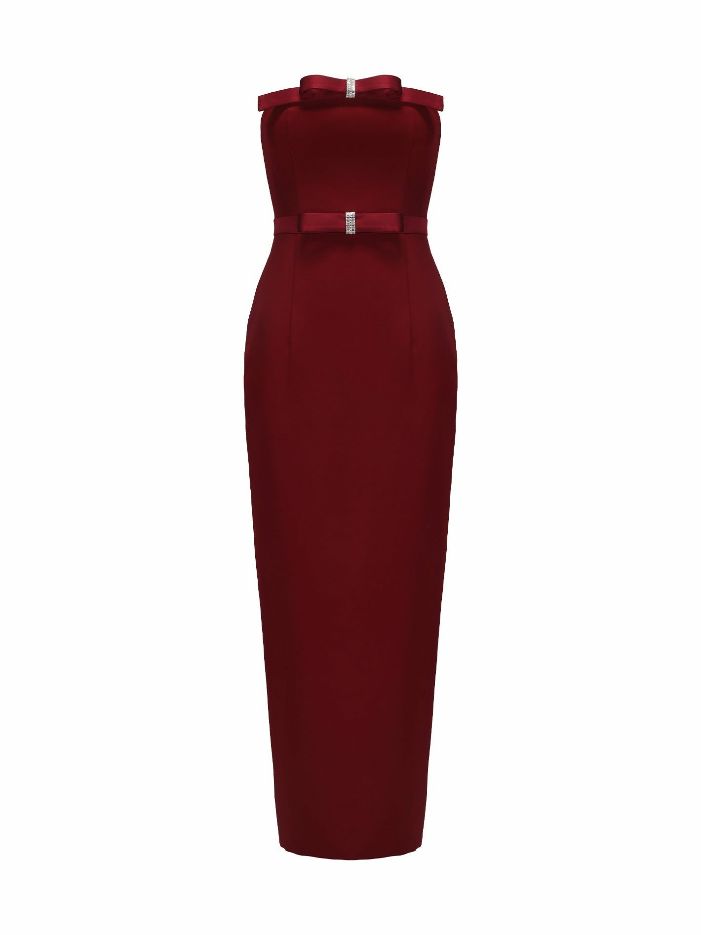 Demi Bow Dress: Red Midi Dress for Cocktail Party | Nana Jacqueline