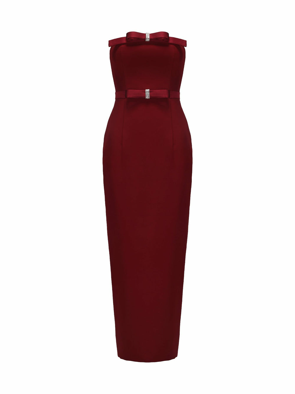 Demi Bow Dress: Red Midi Dress for Cocktail Party | Nana Jacqueline