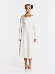 Giselle Dress: White Midi Dress for Bridal Shower | Nana Jacqueline