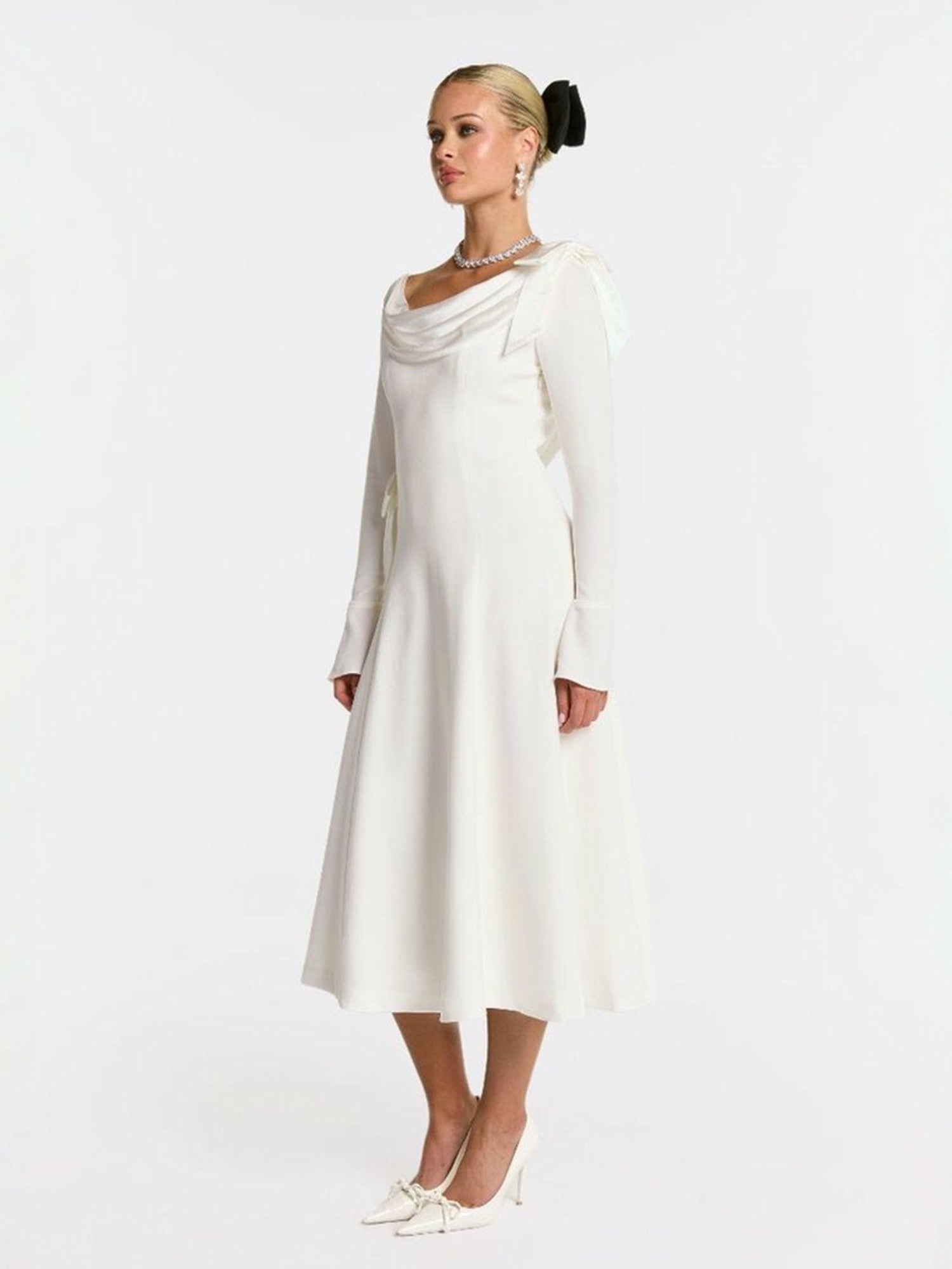 Giselle Dress: White Midi Dress for Bridal Shower | Nana Jacqueline