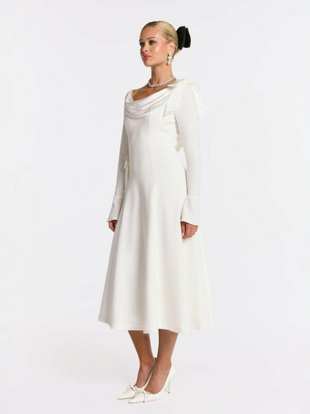Giselle Dress: White Midi Dress for Bridal Shower | Nana Jacqueline