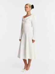 Giselle Dress: White Midi Dress for Bridal Shower | Nana Jacqueline