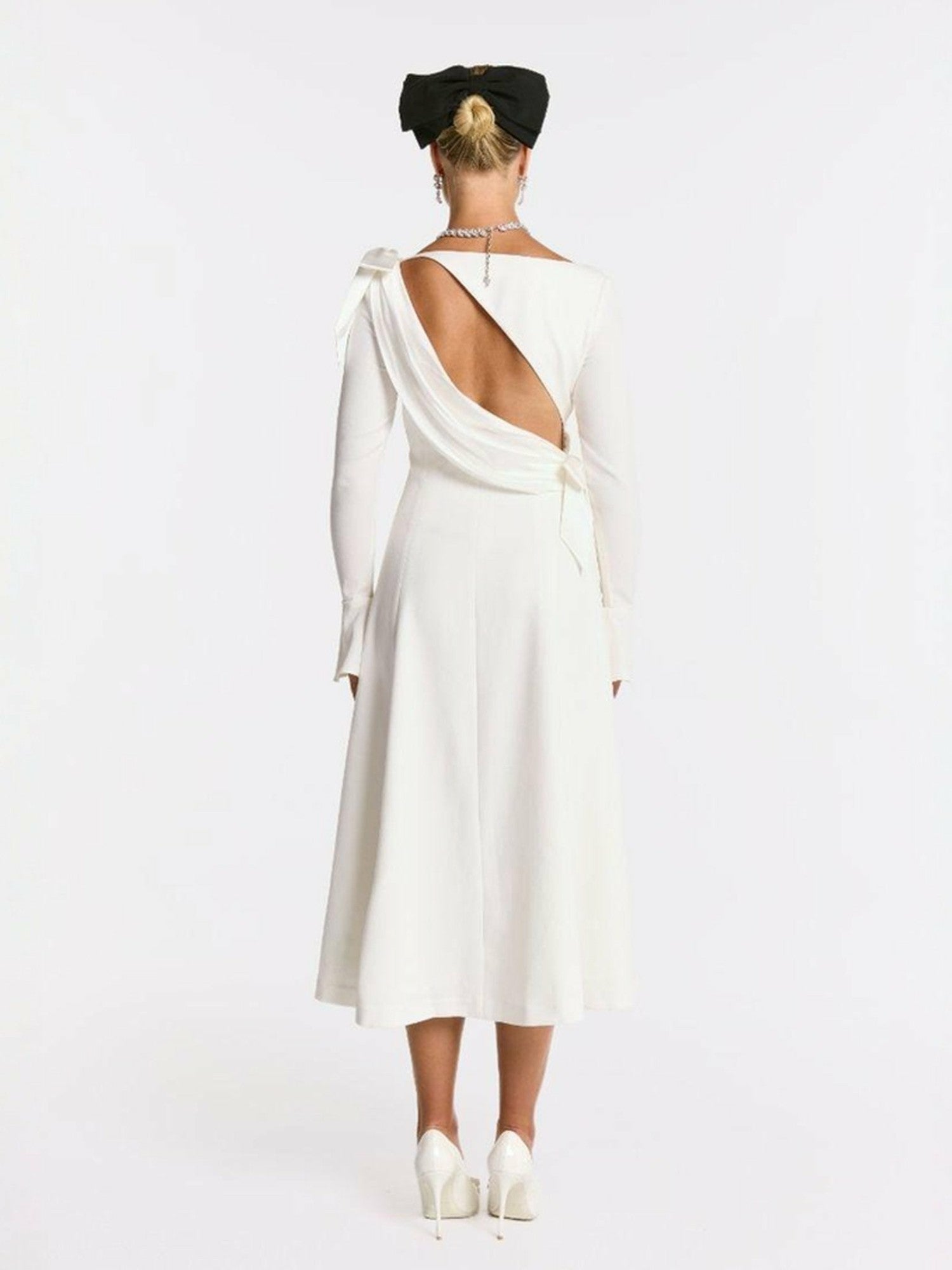Giselle Dress: White Midi Dress for Bridal Shower | Nana Jacqueline