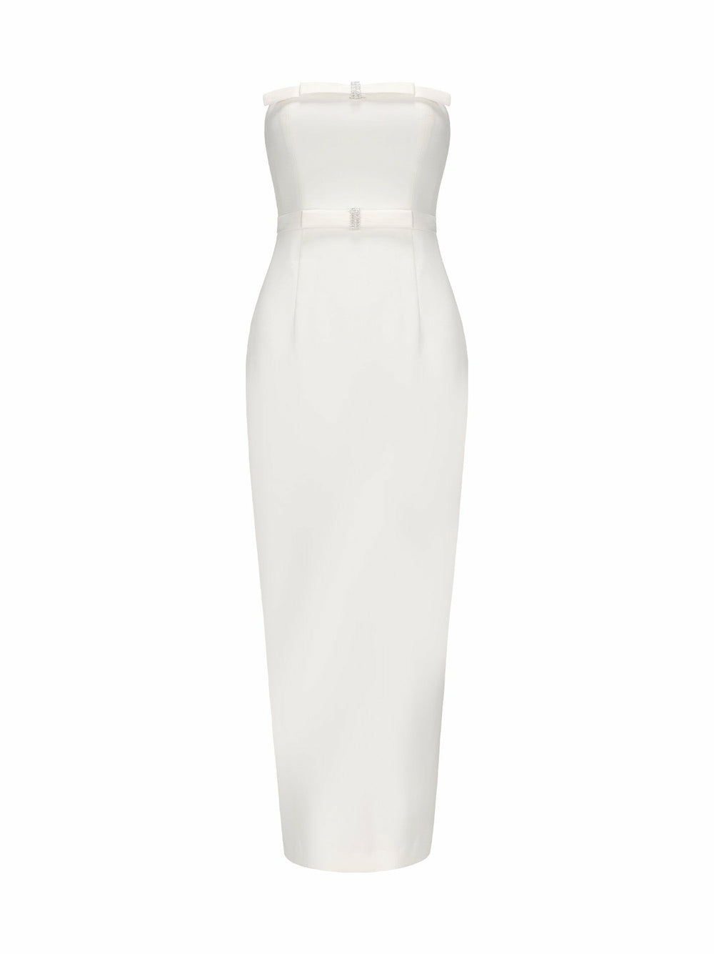 Demi Bow Dress: White Midi Dress for Bridal Shower | Nana Jacqueline