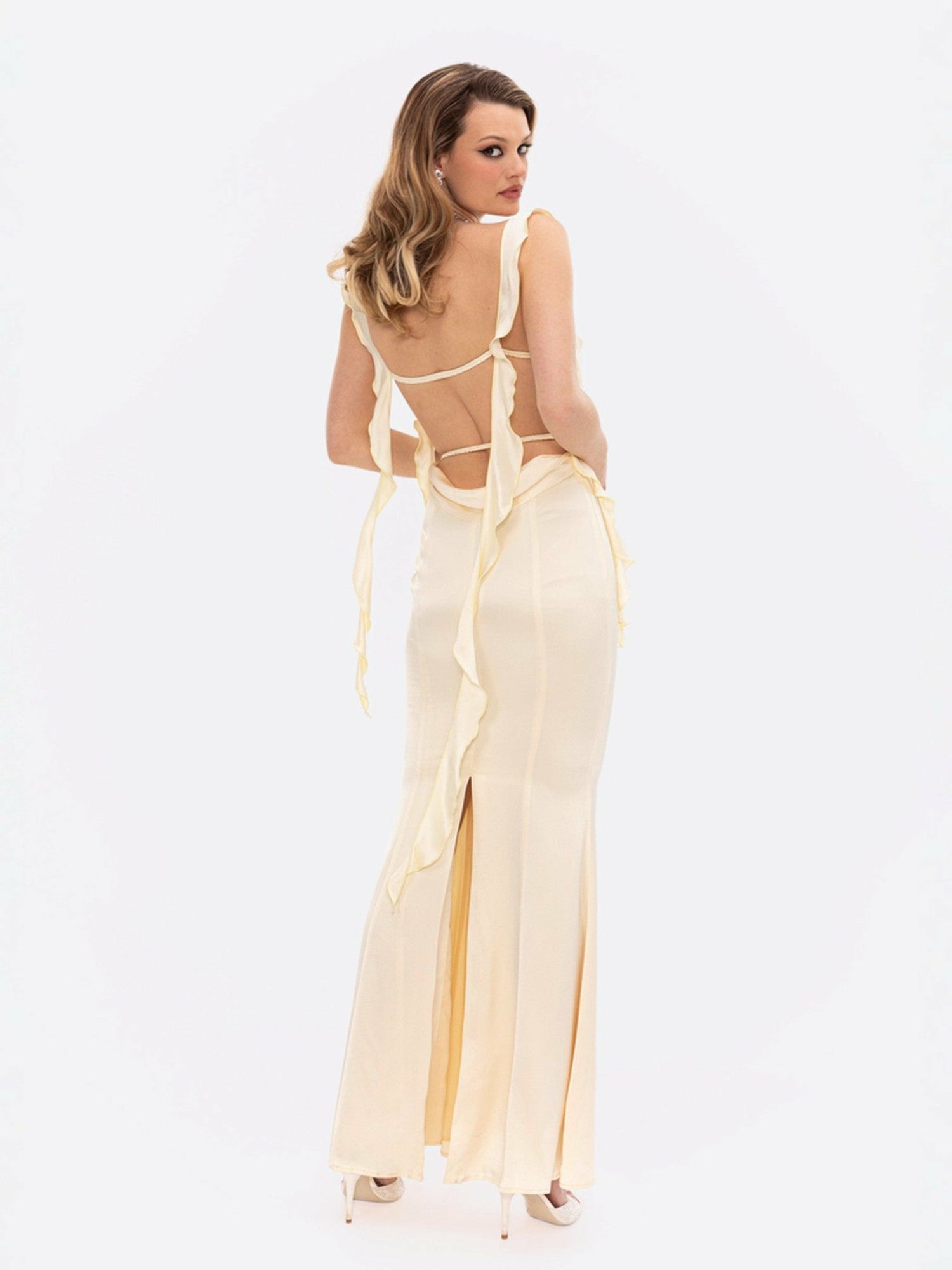 Caroline Dress: Yellow Maxi Dress for Garden Wedding Guest | Nana Jacqueline