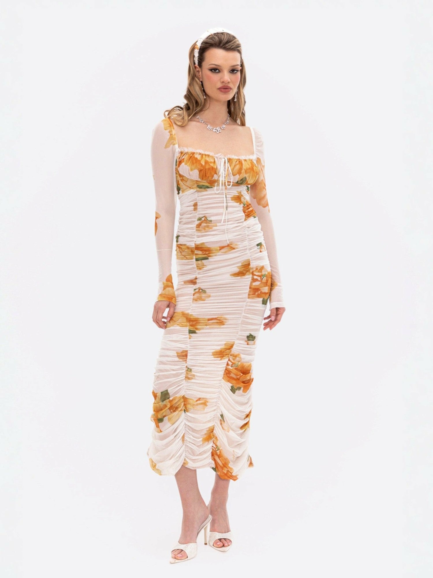 Florentina Dress: Floral Midi Dress for Garden Party | Nana Jacqueline