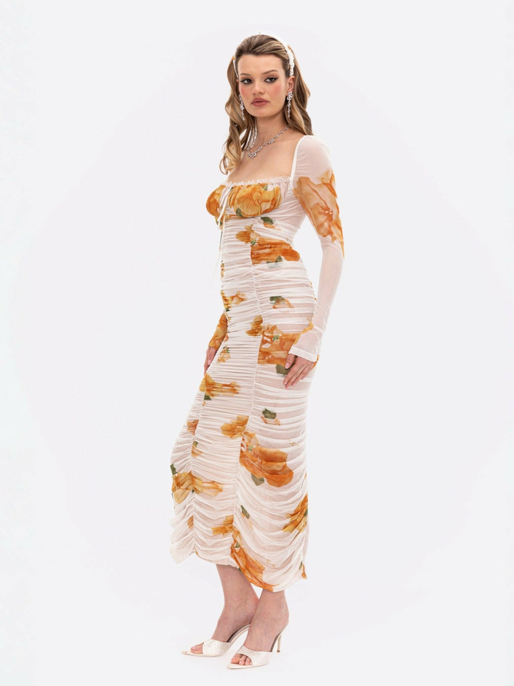 Florentina Dress: Floral Midi Dress for Garden Party | Nana Jacqueline