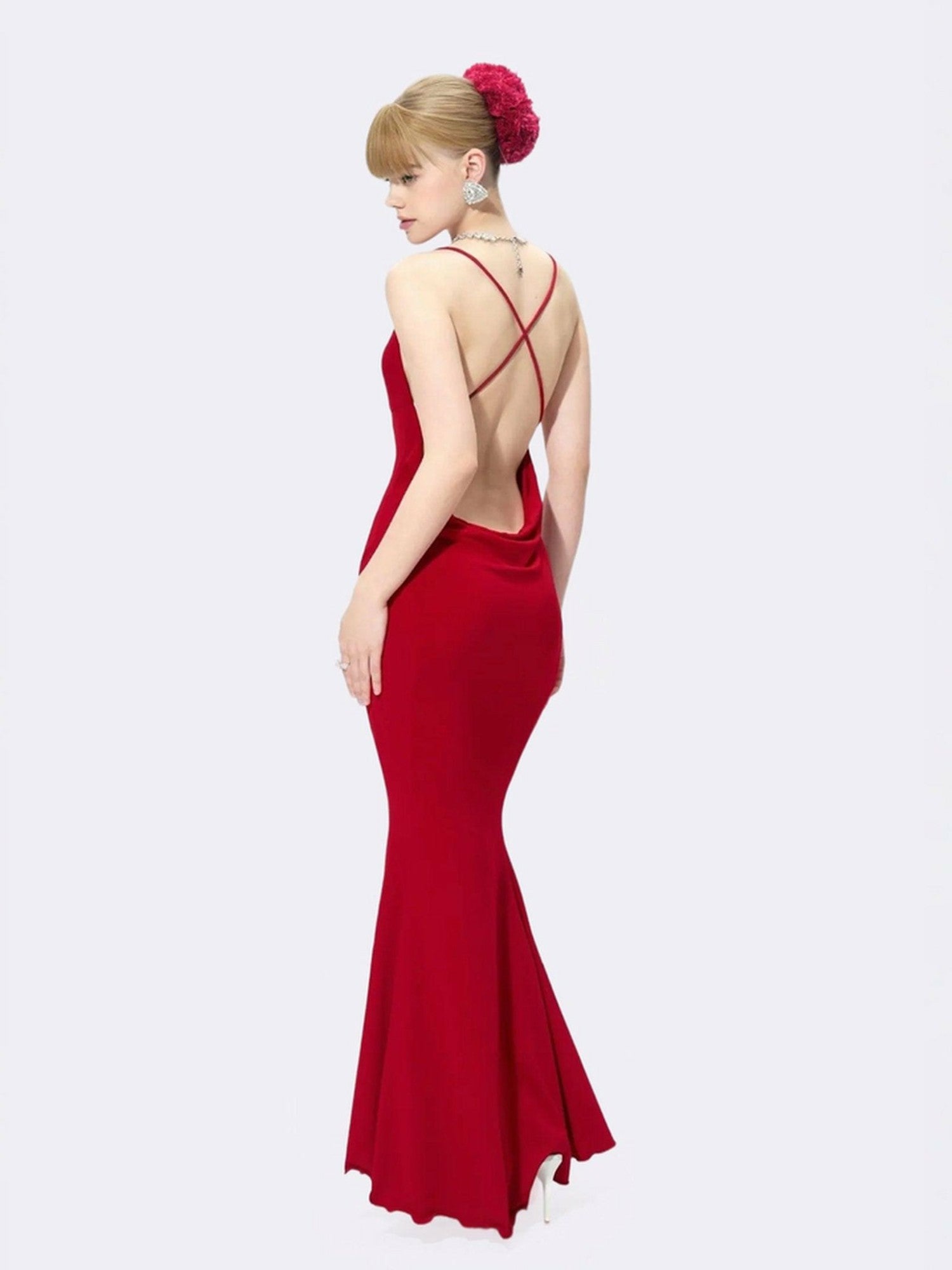 Seraphina Dress: Red Maxi Dress for Formal Wedding Guest | Nana Jacqueline