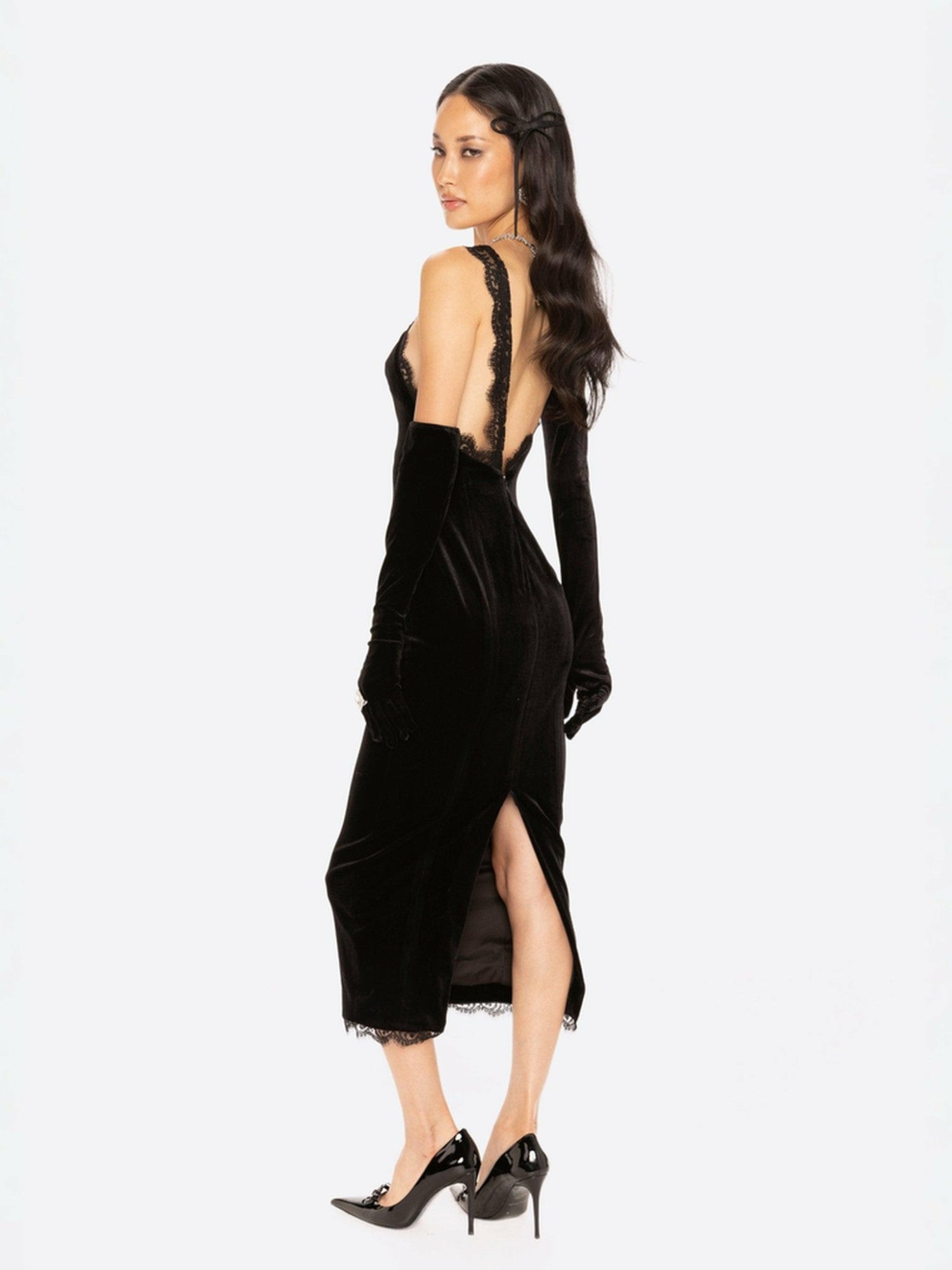 Angelica Velvet Maxi Dress: Black Maxi Dress for Cocktail Party | Nana Jacqueline