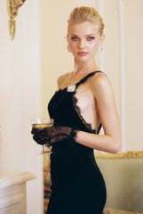 Angelica Velvet Maxi Dress: Black Maxi Dress for Cocktail Party | Nana Jacqueline