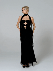 Cassandra Dress: Black Maxi Dress for Formal Wedding Guest | Nana Jacqueline