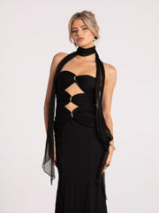 Cassandra Dress: Black Maxi Dress for Formal Wedding Guest | Nana Jacqueline