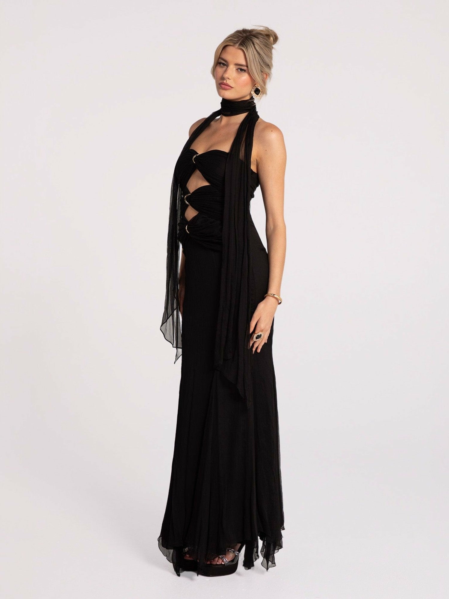 Cassandra Dress: Black Maxi Dress for Formal Wedding Guest | Nana Jacqueline