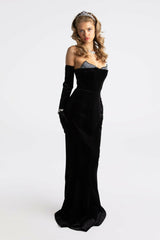 Juliana Velvet Dress: Black Maxi Dress for Formal Event | Nana Jacqueline