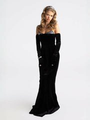Juliana Velvet Dress: Black Maxi Dress for Formal Event | Nana Jacqueline