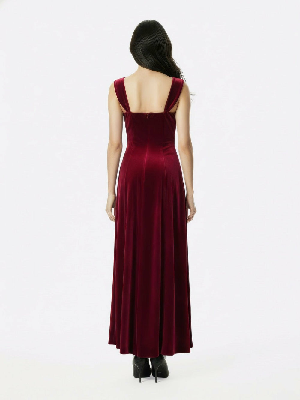 Belle Velvet Maxi Dress: Red Maxi Dress for Formal Wedding Guest | Nana Jacqueline