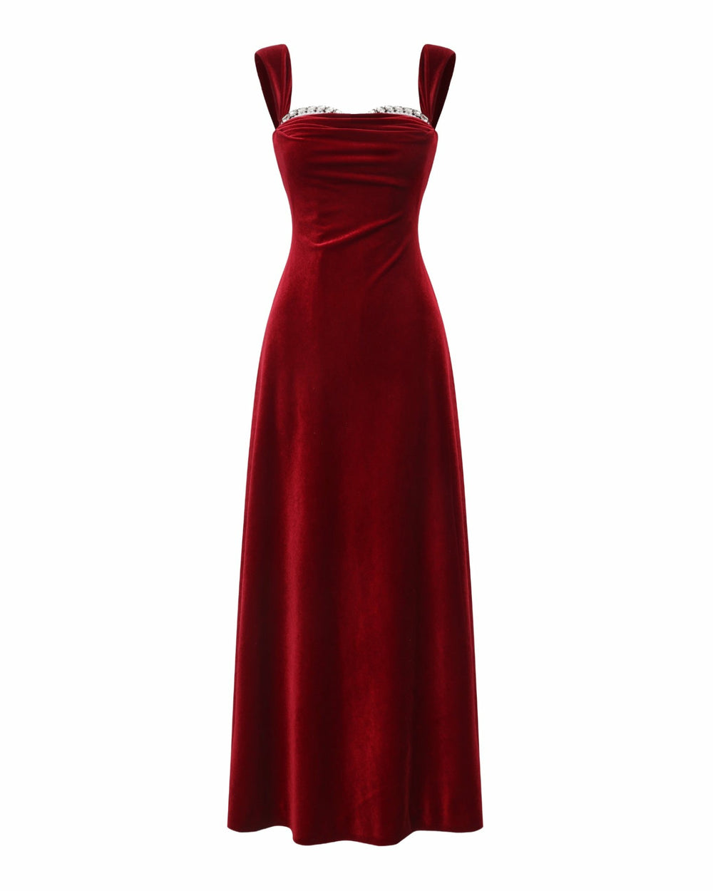 Belle Velvet Maxi Dress: Red Maxi Dress for Formal Wedding Guest | Nana Jacqueline