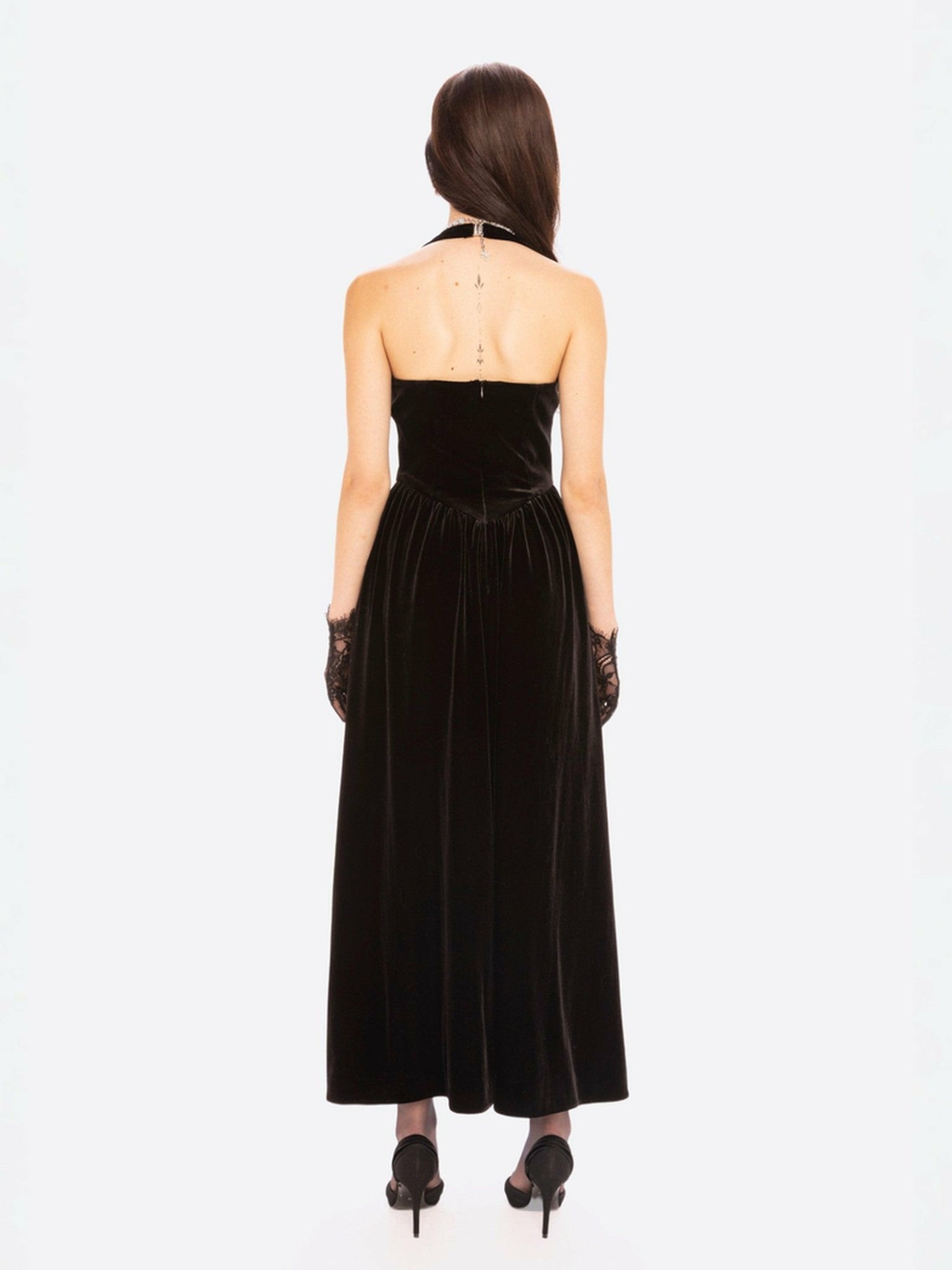 Sabine Velvet Maxi Dress: Black Maxi Dress for Cocktail Party | Nana Jacqueline