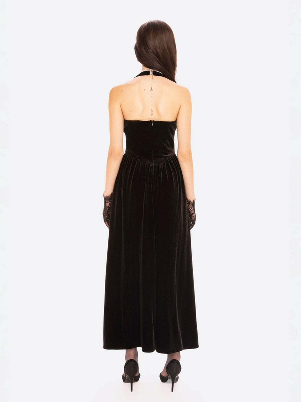 Sabine Velvet Maxi Dress: Black Maxi Dress for Cocktail Party | Nana Jacqueline