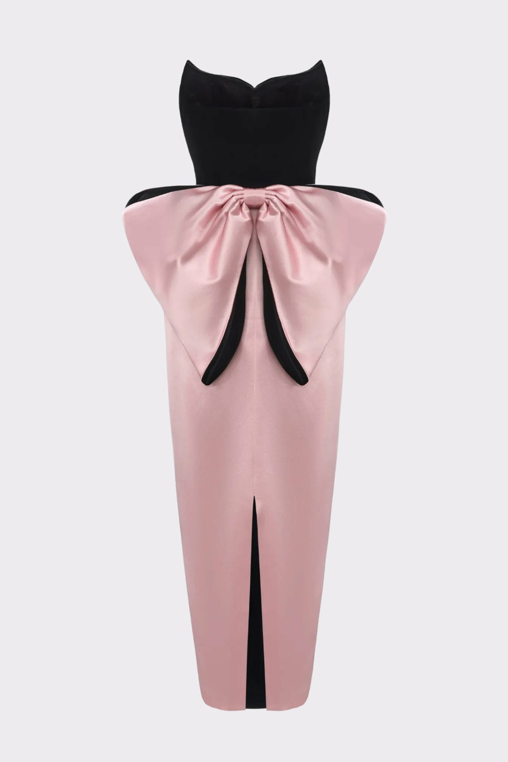 Amor Strapless Velvet Maxi Dress: Black Pink Maxi Dress for Cocktail Party | Nana Jacqueline