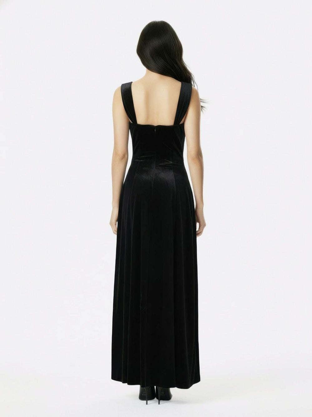Belle Velvet Maxi Dress: Black Maxi Dress for Cocktail Party | Nana Jacqueline